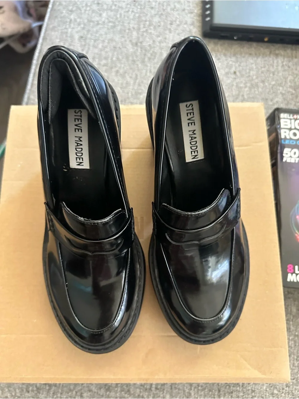 Steve Madden Black Patent Loafers